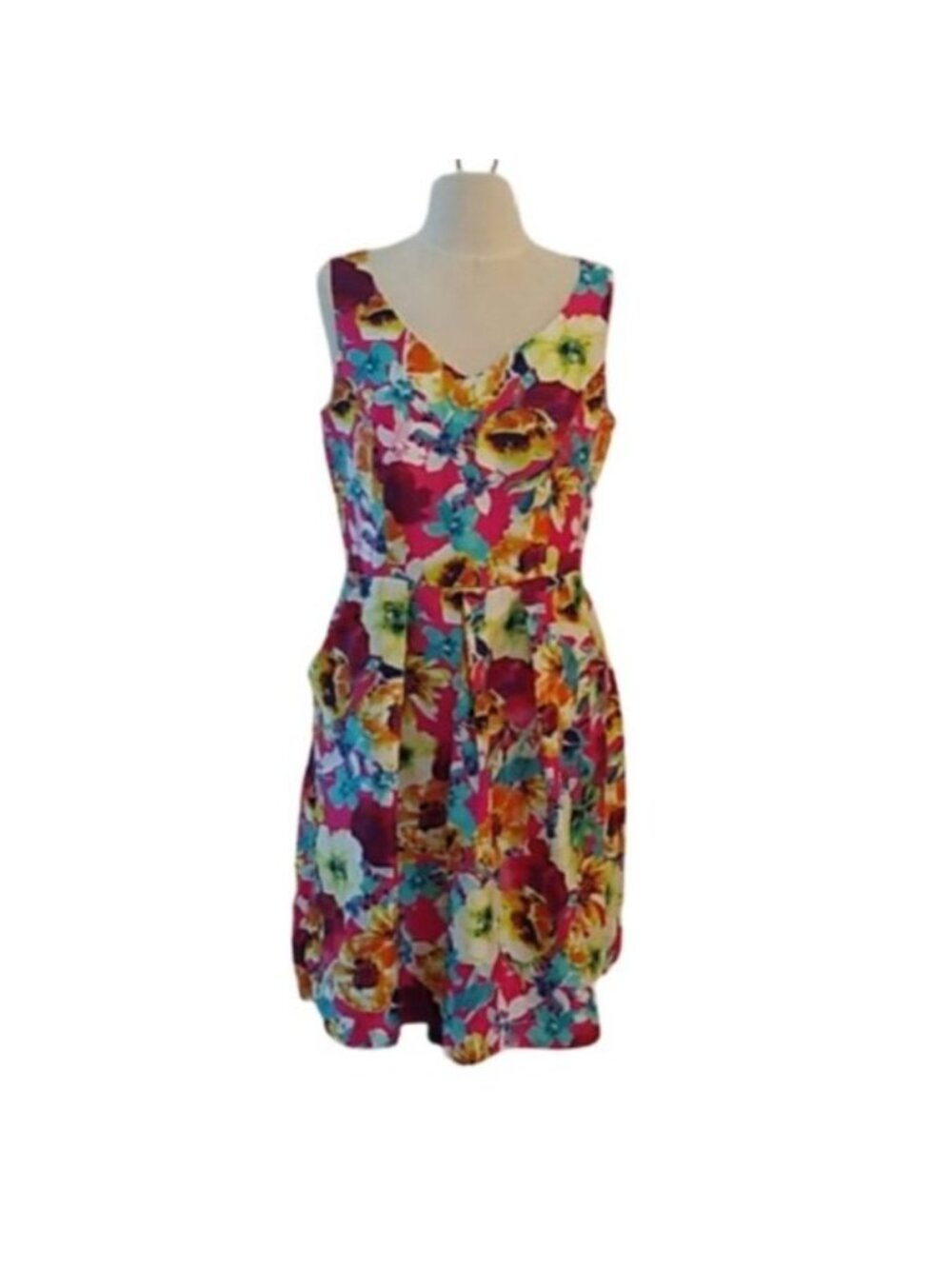R&K Originals Floral V neck Party Dress, Multicolor, size 8